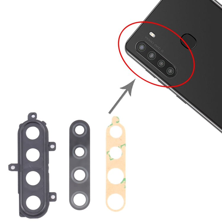 For Samsung Galaxy A21 SM-A215 10pcs Camera Lens Cover (Black) - Camera Series by buy2fix | Online Shopping UK | buy2fix