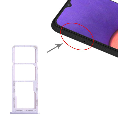 For Samsung Galaxy A22 SM-A225 SIM Card Tray + SIM Card Tray + Micro SD Card Tray (Purple) - Card Tray by buy2fix | Online Shopping UK | buy2fix