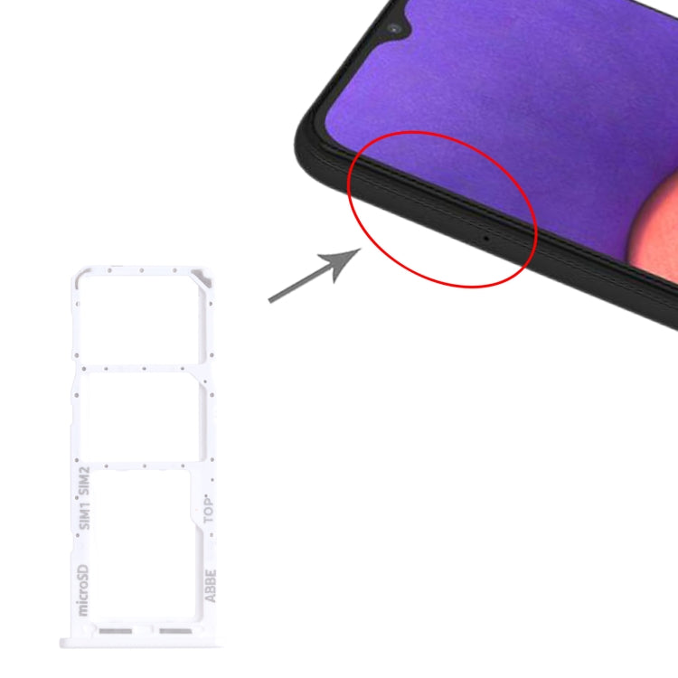 For Samsung Galaxy A22 SM-A225 SIM Card Tray + SIM Card Tray + Micro SD Card Tray (Silver) - Card Tray by buy2fix | Online Shopping UK | buy2fix