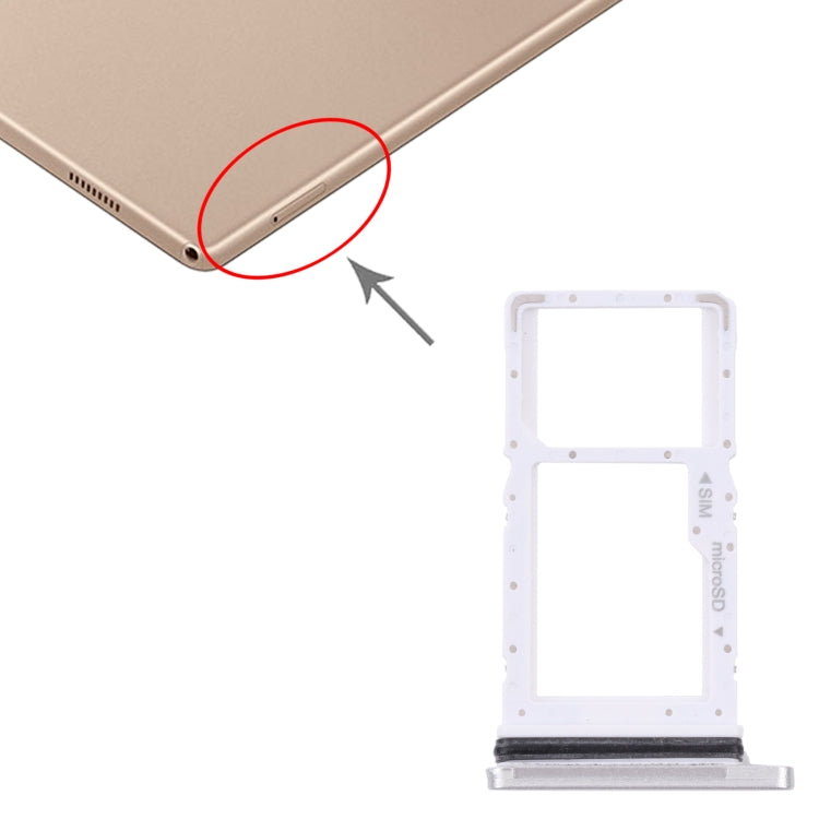 For Samsung Galaxy Tab A7 10.4 (2020) SM-T505 SIM Card Tray + Micro SD Card Tray (White) - Card Tray by buy2fix | Online Shopping UK | buy2fix