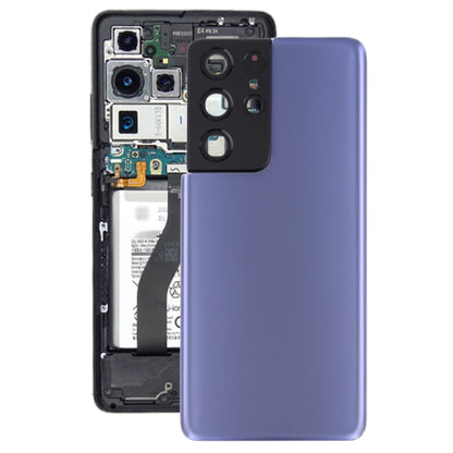 For Samsung Galaxy S21 Ultra 5G Battery Back Cover with Camera Lens Cover (Purple) - Back Cover by buy2fix | Online Shopping UK | buy2fix