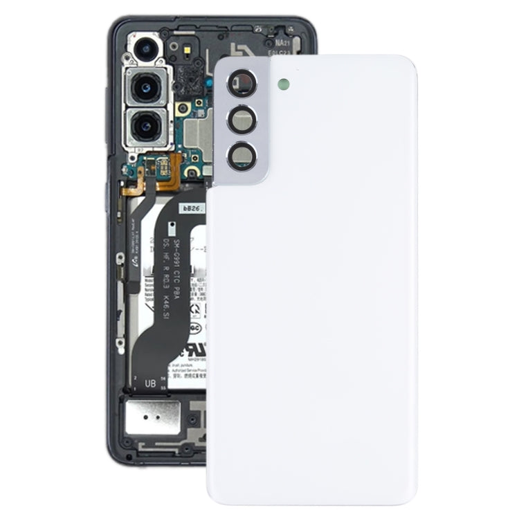 For Samsung Galaxy S21+ 5G Battery Back Cover with Camera Lens Cover (White) - Back Cover by buy2fix | Online Shopping UK | buy2fix