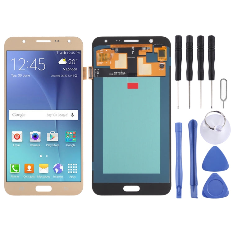 OLED LCD Screen for Samsung Galaxy J7 SM-J700 With Digitizer Full Assembly (Gold) - LCD Screen by buy2fix | Online Shopping UK | buy2fix