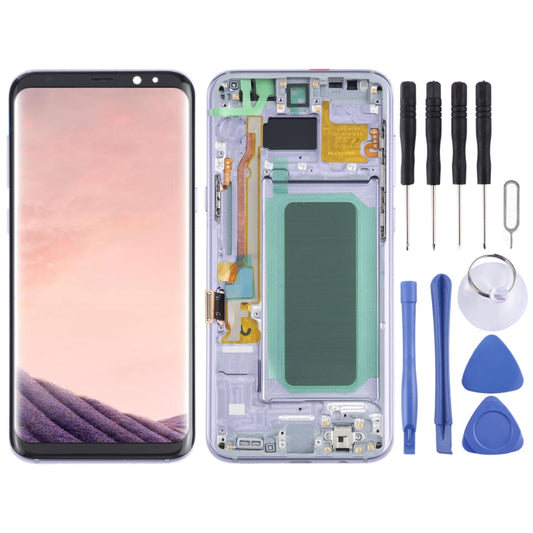 OLED LCD Screen for Samsung Galaxy S8+ SM-G955 Digitizer Full Assembly with Frame (Purple) - LCD Screen by buy2fix | Online Shopping UK | buy2fix