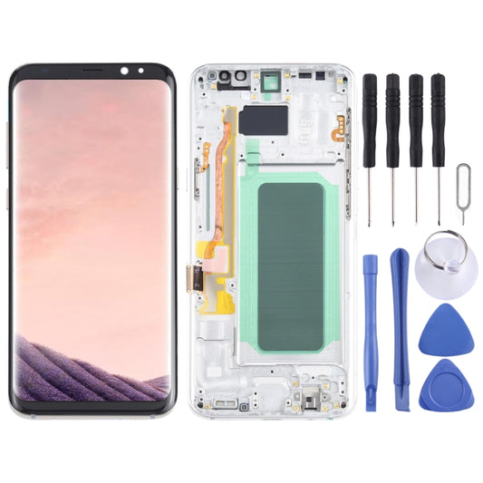 OLED LCD Screen for Samsung Galaxy S8+ SM-G955 Digitizer Full Assembly with Frame (Silver) - LCD Screen by buy2fix | Online Shopping UK | buy2fix