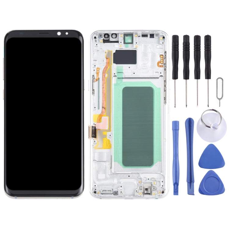 OLED LCD Screen for Samsung Galaxy S8+ SM-G955 Digitizer Full Assembly with Frame (Silver) - LCD Screen by buy2fix | Online Shopping UK | buy2fix