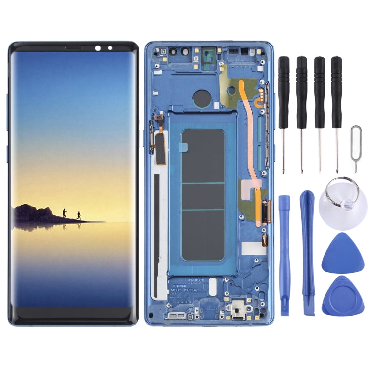 OLED LCD Screen for Samsung Galaxy Note 8 SM-N950 Digitizer Full Assembly with Frame (Blue) - LCD Screen by buy2fix | Online Shopping UK | buy2fix