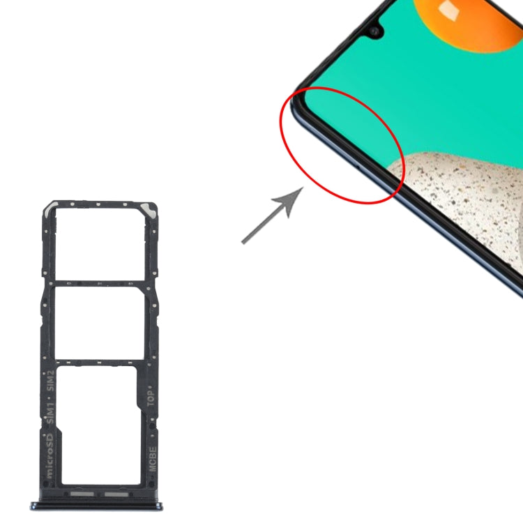 For Samsung Galaxy M32 SM-M325 SIM Card Tray + SIM Card Tray + Micro SD Card Tray (Black) - Card Tray by buy2fix | Online Shopping UK | buy2fix