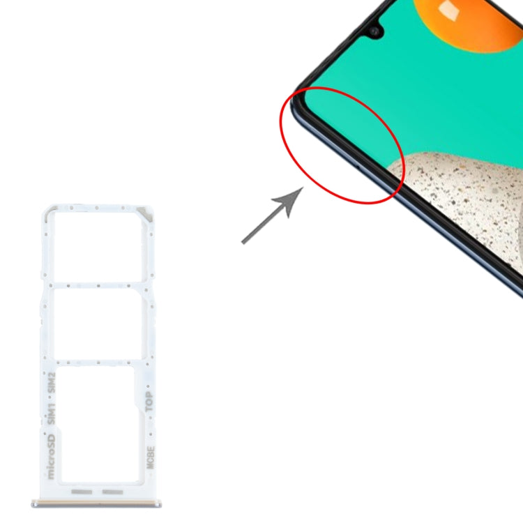 For Samsung Galaxy M32 SM-M325 SIM Card Tray + SIM Card Tray + Micro SD Card Tray (Silver) - Card Tray by buy2fix | Online Shopping UK | buy2fix