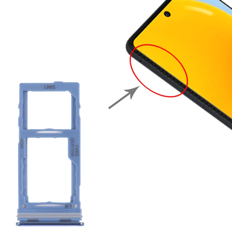 For Samsung Galaxy M52 5G SM-M526B Original SIM Card Tray + SIM Card Tray / Micro SD card tray (Blue) - Card Tray by buy2fix | Online Shopping UK | buy2fix