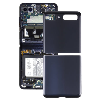 For Samsung Galaxy Z Flip 4G SM-F700 Glass Battery Back Cover (Black) - Back Cover by buy2fix | Online Shopping UK | buy2fix