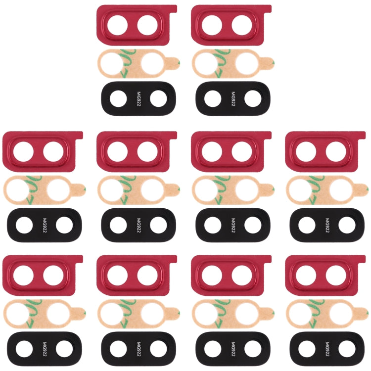 For Galaxy A20 10pcs Camera Lens Cover (Red) - Camera Series by buy2fix | Online Shopping UK | buy2fix