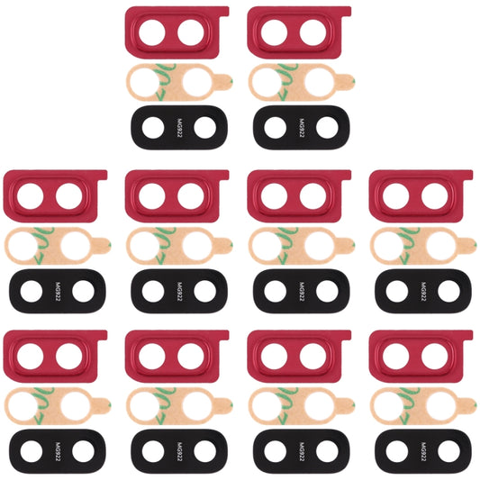 For Galaxy A20 10pcs Camera Lens Cover (Red) - Camera Series by buy2fix | Online Shopping UK | buy2fix