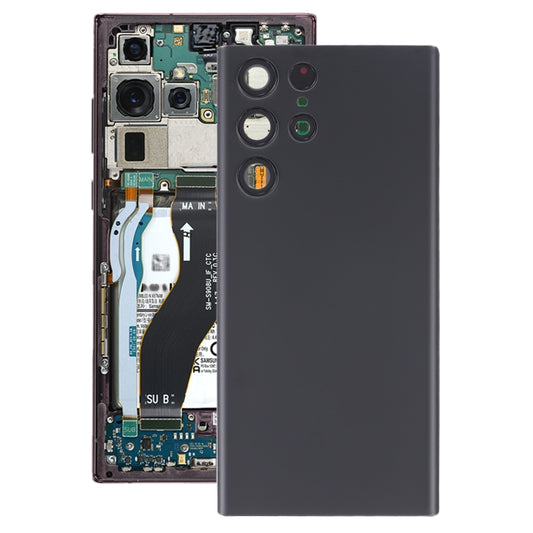 For Samsung Galaxy S22 Ultra 5G SM-S908B Battery Back Cover with Camera Lens Cover (Black) -  by buy2fix | Online Shopping UK | buy2fix