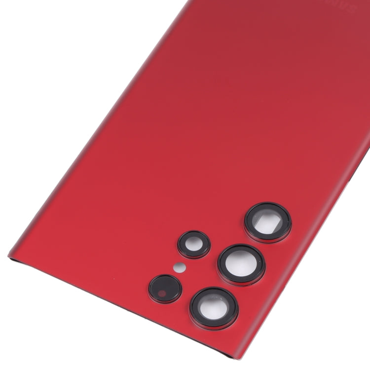 For Samsung Galaxy S22 Ultra 5G SM-S908B Battery Back Cover with Camera Lens Cover (Red) -  by buy2fix | Online Shopping UK | buy2fix