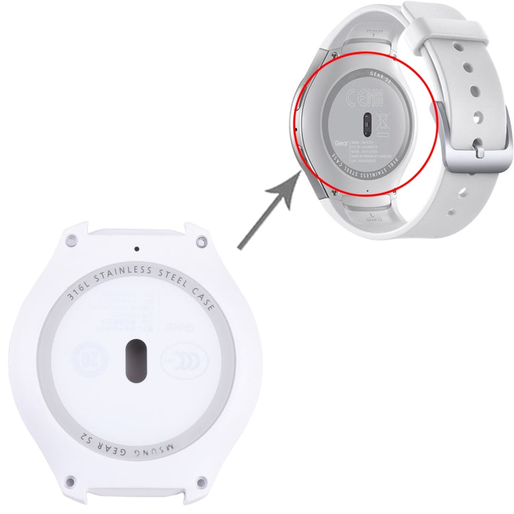 Rear Housing Cover with Glass Lens For Samsung Gear S2 SM-R720 (White) - Other Parts by buy2fix | Online Shopping UK | buy2fix