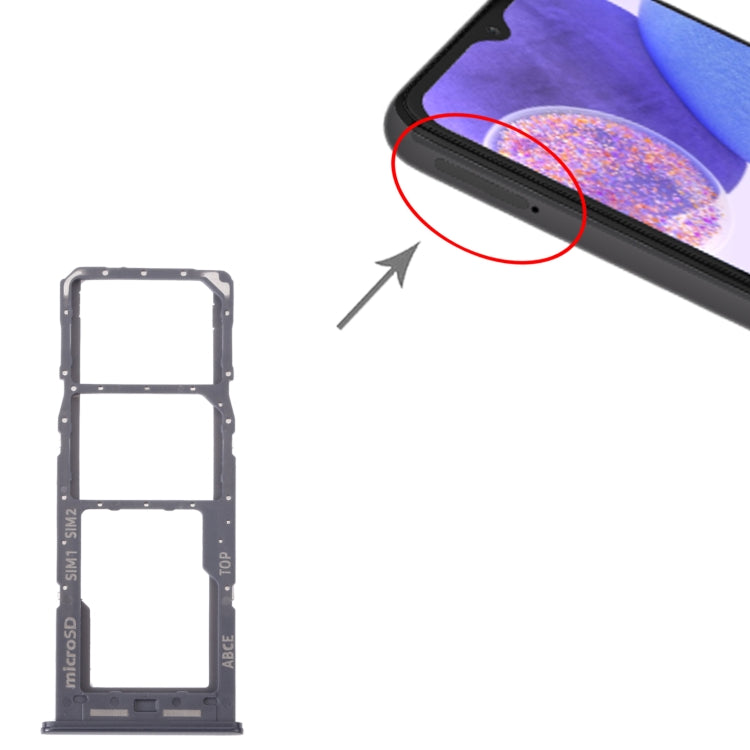 For Samsung Galaxy A23 SM-A235 Original SIM Card Tray + SIM Card Tray + Micro SD Card Tray (Black) - Card Tray by buy2fix | Online Shopping UK | buy2fix