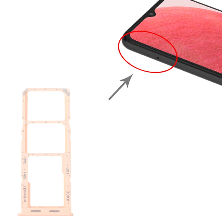 For Samsung Galaxy A13 SM-A135 Original SIM Card Tray + SIM Card Tray + Micro SD Card Tray (Pink) - Card Tray by buy2fix | Online Shopping UK | buy2fix