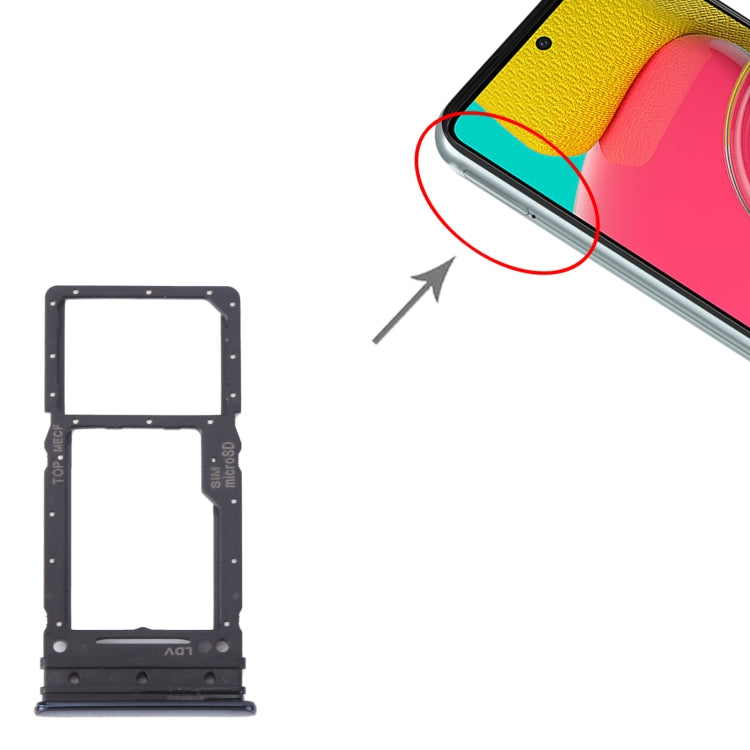 For Samsung Galaxy M53 SM-M536B Original SIM Card Tray + Micro SD Card Tray (Black) - Card Tray by buy2fix | Online Shopping UK | buy2fix
