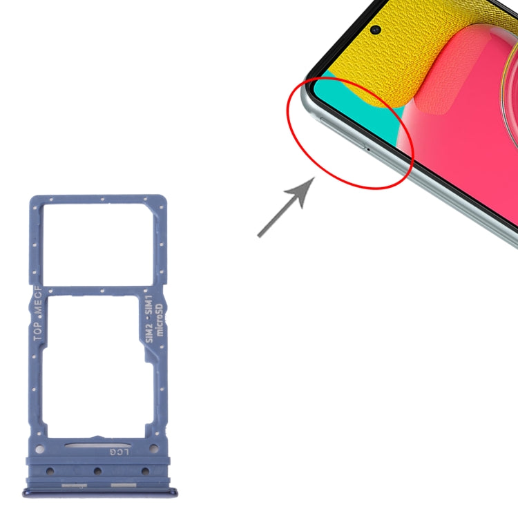 For Samsung Galaxy M53 SM-M536B Original SIM Card Tray + Micro SD Card Tray (Blue) - Card Tray by buy2fix | Online Shopping UK | buy2fix