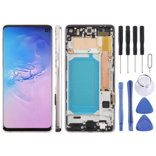 For Samsung Galaxy S10 4G SM-G973F 6.05 inch TFT LCD Screen Digitizer Full Assembly with Frame, Not Supporting Fingerprint Identification(Gold) - LCD Screen by buy2fix | Online Shopping UK | buy2fix