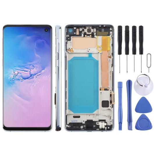 For Samsung Galaxy S10 4G SM-G973F 6.05 inch TFT LCD Screen Digitizer Full Assembly with Frame, Not Supporting Fingerprint Identification(Blue) - LCD Screen by buy2fix | Online Shopping UK | buy2fix