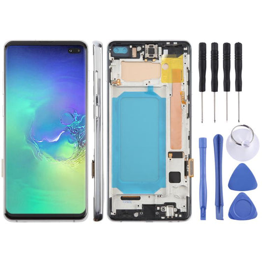 For Samsung Galaxy S10+ SM-G975F 6.38 inch TFT LCD Screen Digitizer Full Assembly with Frame, Not Supporting Fingerprint Identification(Silver) - LCD Screen by buy2fix | Online Shopping UK | buy2fix