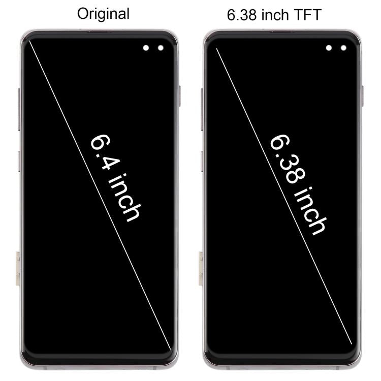 For Samsung Galaxy S10+ SM-G975F 6.38 inch TFT LCD Screen Digitizer Full Assembly with Frame, Not Supporting Fingerprint Identification(Silver) - LCD Screen by buy2fix | Online Shopping UK | buy2fix
