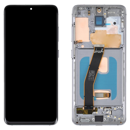 OLED LCD Screen For Samsung Galaxy S20 SM-G980 Digitizer Full Assembly with Frame (Grey) - LCD Screen by buy2fix | Online Shopping UK | buy2fix