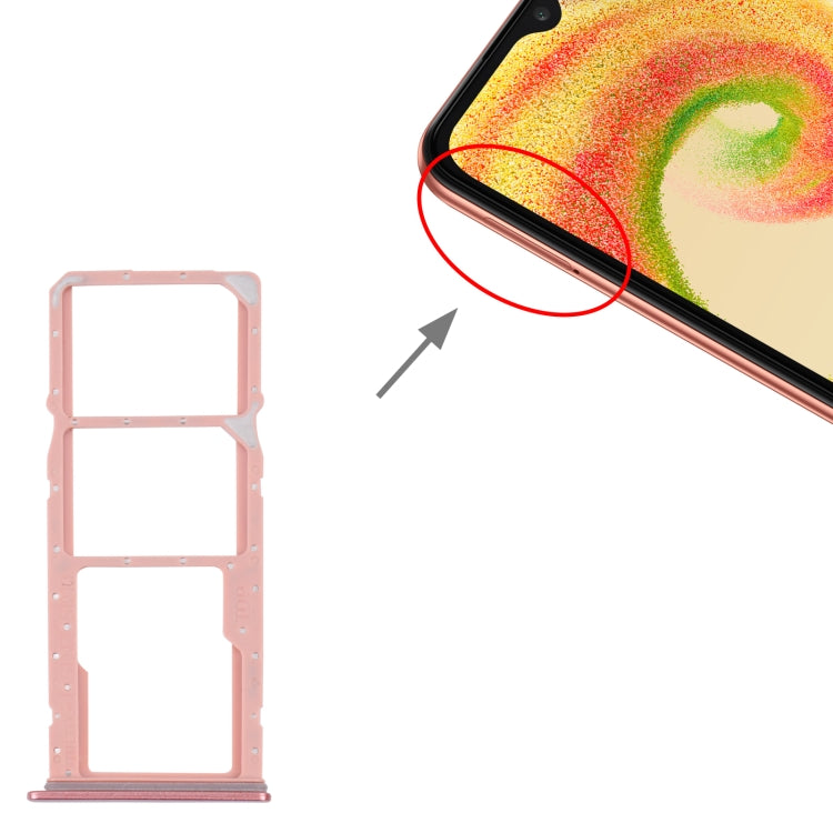 For Samsung Galaxy A04 Core SM-A042F Original SIM Card Tray + SIM Card Tray + Micro SD card tray(Rose Gold) - Card Tray by buy2fix | Online Shopping UK | buy2fix