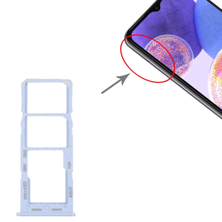 For Samsung Galaxy A23 5G SM-A236B Original SIM Card Tray + SIM Card Tray + Micro SD card tray (Blue) - Card Tray by buy2fix | Online Shopping UK | buy2fix