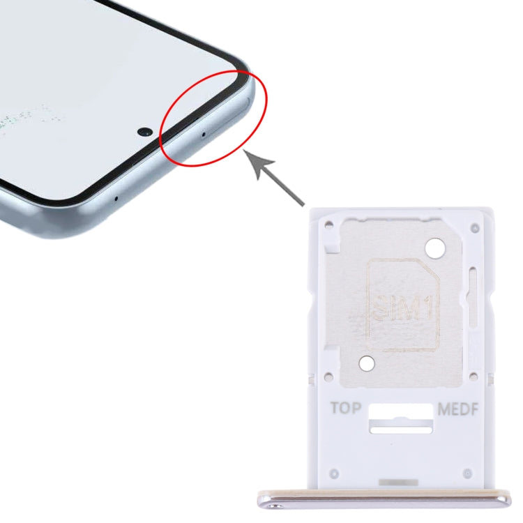 For Samsung Galaxy A54 SM-A546 Original SIM Card Tray + Micro SD Card Tray (Gold) - Card Tray by buy2fix | Online Shopping UK | buy2fix
