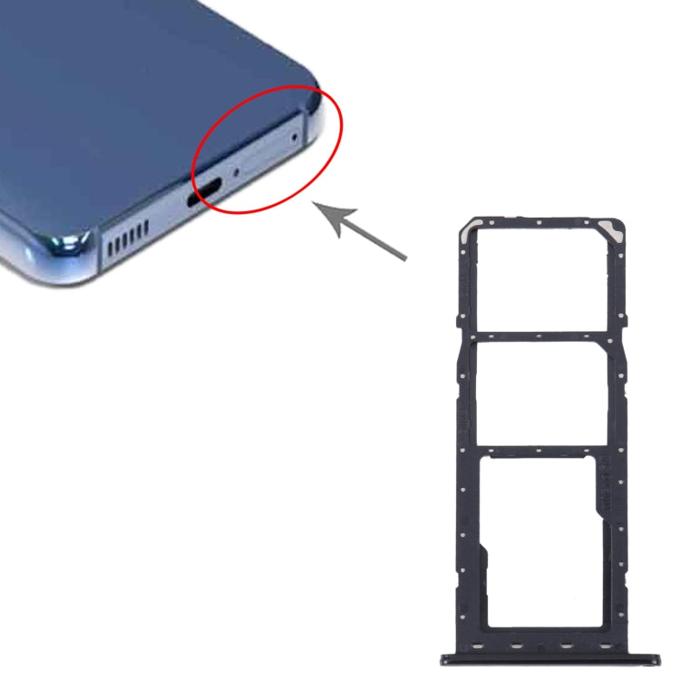 For Samsung Galaxy M04 SM-M045F Original SIM Card Tray + SIM Card Tray + Micro SD Card Tray (Black) - Card Tray by buy2fix | Online Shopping UK | buy2fix
