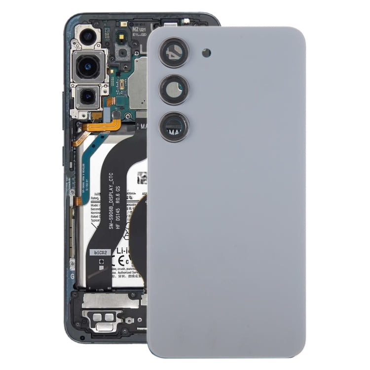 For Samsung Galaxy S23 SM-S911B OEM Glass Battery Back Cover with Camera Lens Cover(Grey) -  by buy2fix | Online Shopping UK | buy2fix