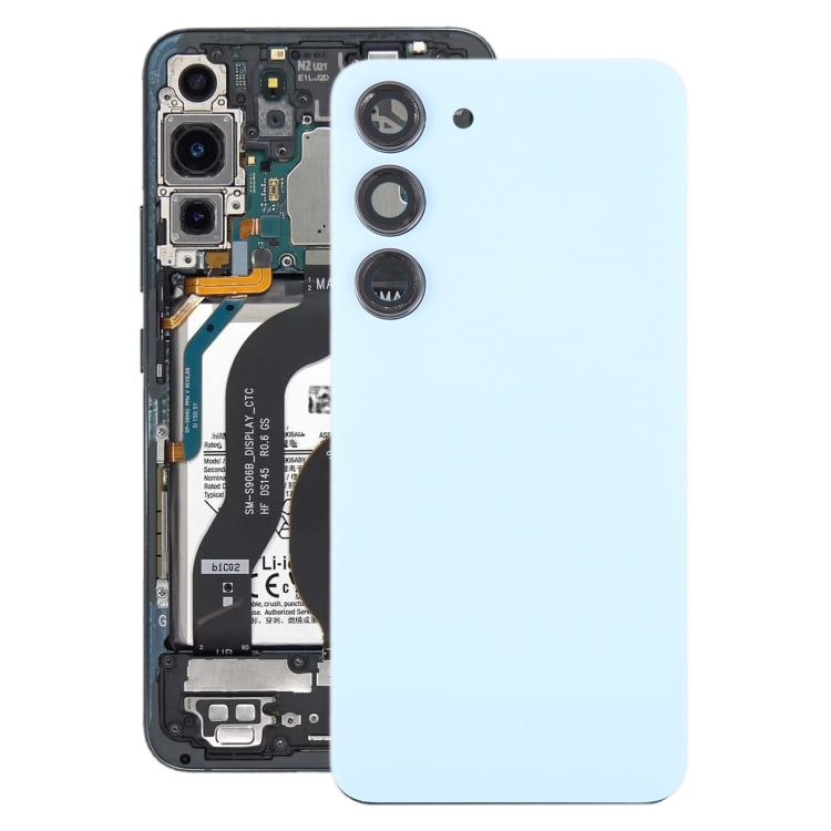 For Samsung Galaxy S23 SM-S911B OEM Glass Battery Back Cover with Camera Lens Cover(Blue) -  by buy2fix | Online Shopping UK | buy2fix