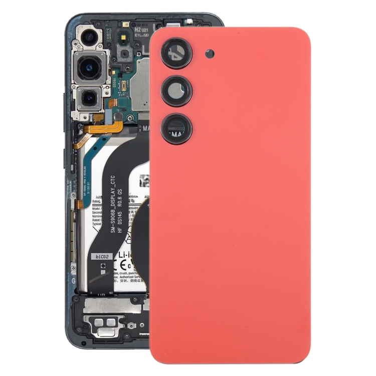 For Samsung Galaxy S23 SM-S911B OEM Glass Battery Back Cover with Camera Lens Cover(Red) -  by buy2fix | Online Shopping UK | buy2fix