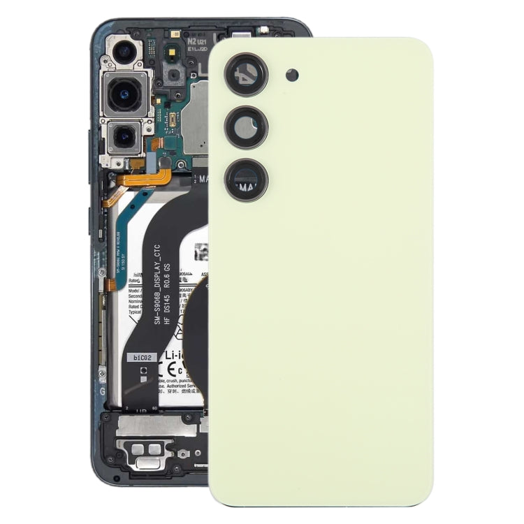 For Samsung Galaxy S23 SM-S911B OEM Glass Battery Back Cover with Camera Lens Cover(Yellow) -  by buy2fix | Online Shopping UK | buy2fix
