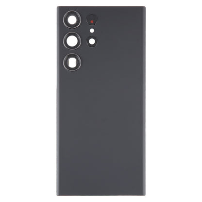 For Samsung Galaxy S23 Ultra SM-S918 Glass Battery Back Cover with Camera Lens Cover(Black) -  by buy2fix | Online Shopping UK | buy2fix