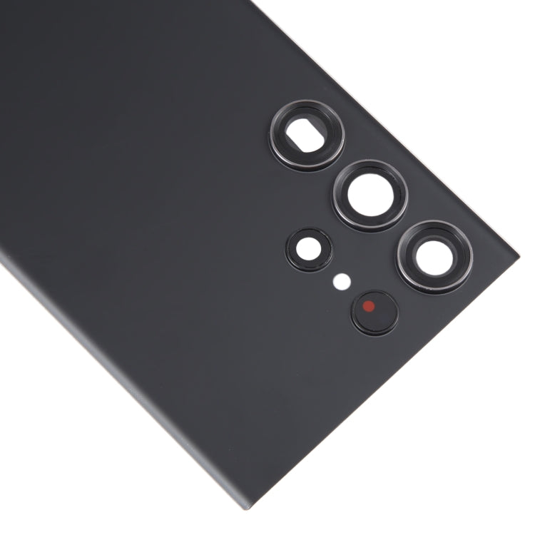 For Samsung Galaxy S23 Ultra SM-S918 Glass Battery Back Cover with Camera Lens Cover(Black) -  by buy2fix | Online Shopping UK | buy2fix