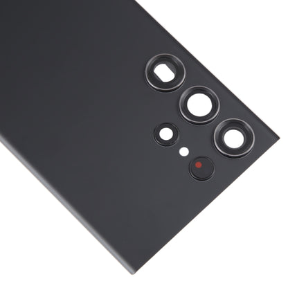For Samsung Galaxy S23 Ultra SM-S918 Glass Battery Back Cover with Camera Lens Cover(Black) -  by buy2fix | Online Shopping UK | buy2fix