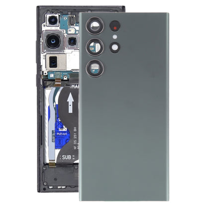 For Samsung Galaxy S23 Ultra SM-S918 Glass Battery Back Cover with Camera Lens Cover(Green) -  by buy2fix | Online Shopping UK | buy2fix