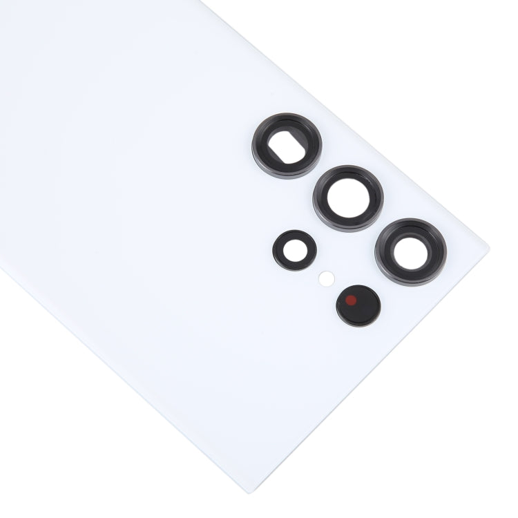 For Samsung Galaxy S23 Ultra SM-S918 Glass Battery Back Cover with Camera Lens Cover(White) -  by buy2fix | Online Shopping UK | buy2fix