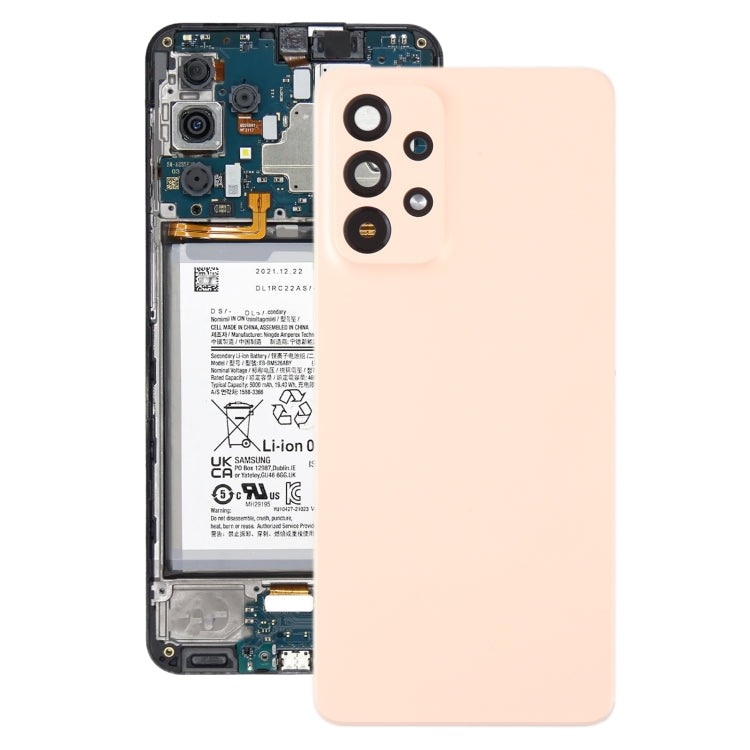 For Samsung Galaxy A33 5G SM-A336B Original Battery Back Cover with Camera Lens Cover(Pink) - Camera Series by buy2fix | Online Shopping UK | buy2fix
