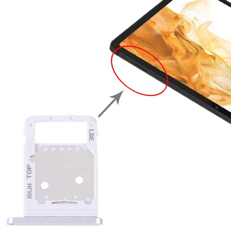 For Samsung Galaxy Tab S8+ SM-X800 Original SIM Card Tray + Micro SD Card Tray (Silver) - Card Tray by buy2fix | Online Shopping UK | buy2fix
