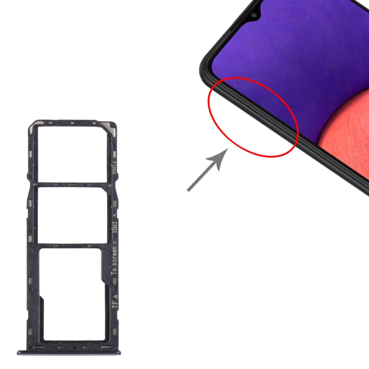 For Samsung Galaxy A22 5G SM-A226B Original SIM Card Tray + SIM Card Tray + Micro SD Card Tray (Black) - Card Tray by buy2fix | Online Shopping UK | buy2fix