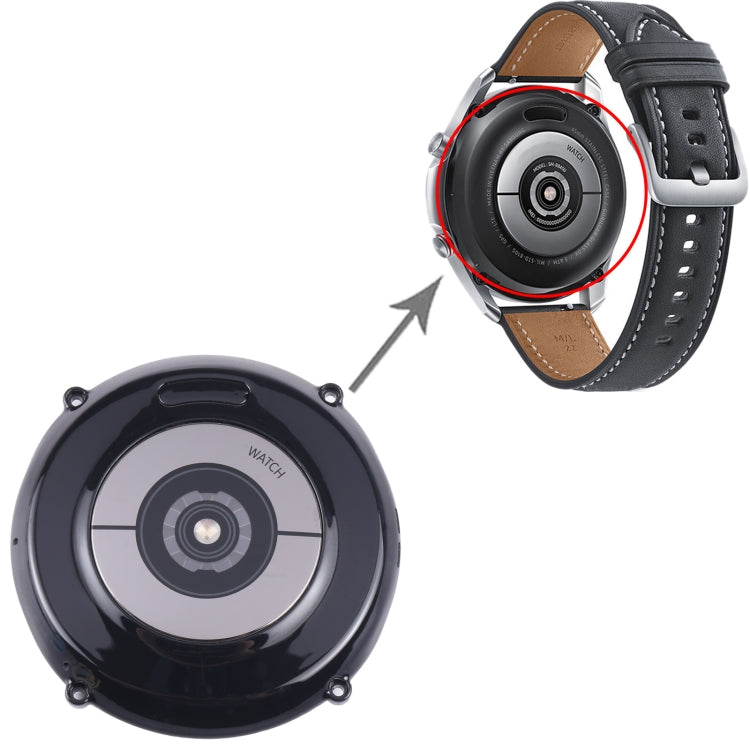 Original Back Cover With Heart Rate Sensor + Wireless Charging Module For Samsung Galaxy Watch 3 45mm SM-R840 (Black) - Back Cover by buy2fix | Online Shopping UK | buy2fix