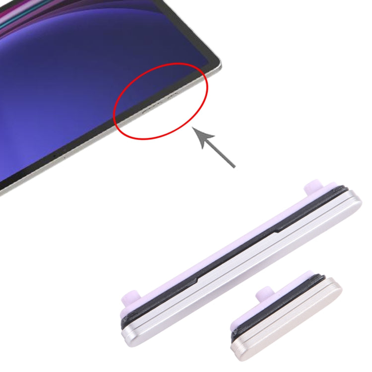 For Samsung Galaxy Tab S9+ SM-X810/X816/X818 1set Original Power Button + Volume Control Button (Silver) - Home key & Side Key by buy2fix | Online Shopping UK | buy2fix