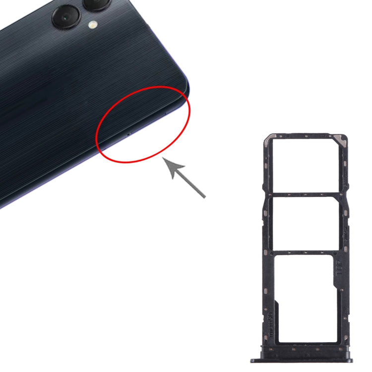 For Samsung Galaxy A05 SM-A055 Original SIM + SIM Card Tray + Micro SD Card Tray (Black) - Card Tray by buy2fix | Online Shopping UK | buy2fix