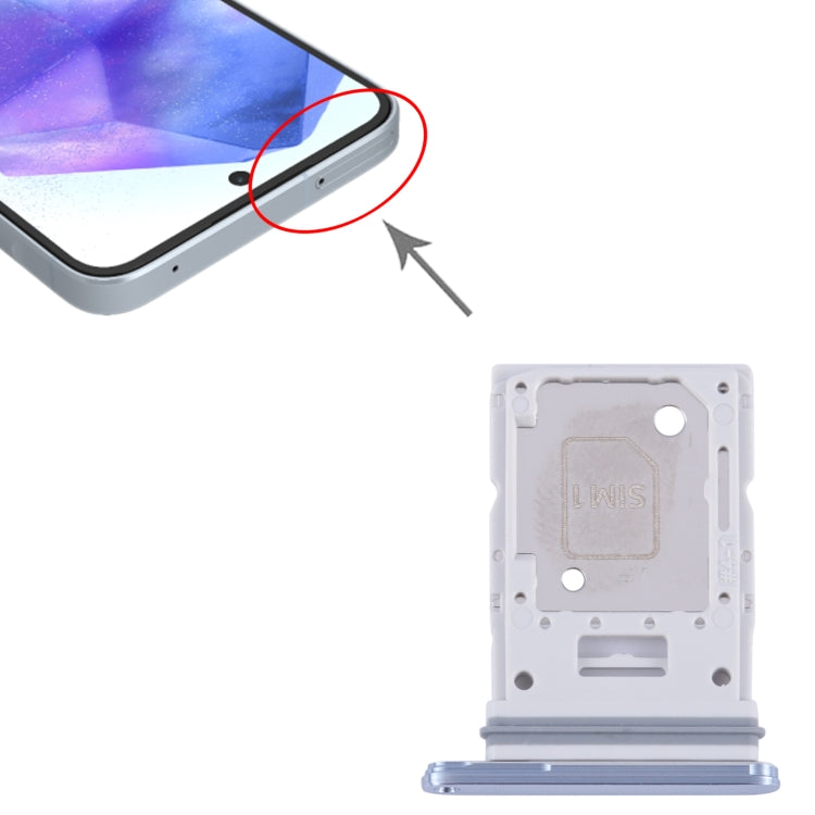 For Samsung Galaxy A55 SM-A556B Original SIM Card Tray + SIM / Micro SD Card Tray (Blue) - Card Tray by buy2fix | Online Shopping UK | buy2fix