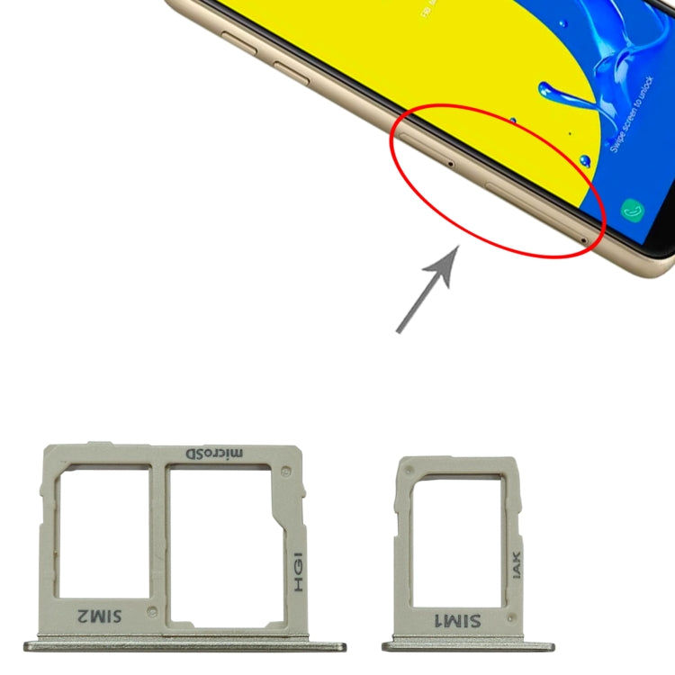 For Samsung Galaxy J4 2018 SM-J400 SIM Card Tray + SIM + Micro SD Card Tray (Gold) - Card Tray by buy2fix | Online Shopping UK | buy2fix